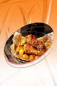 小吃餐饮海报背景图片_美食海报炸鸡小吃
