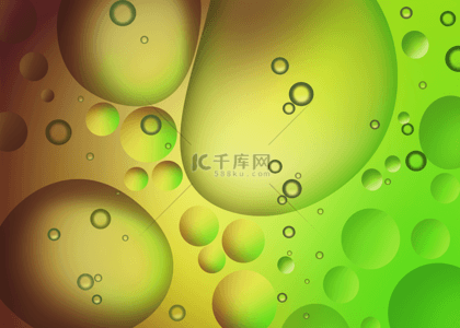 气泡水珠光效彩色渐变绿色背景