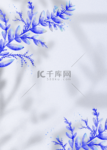 花卉阴影蓝色抽象树叶纹路装饰背景