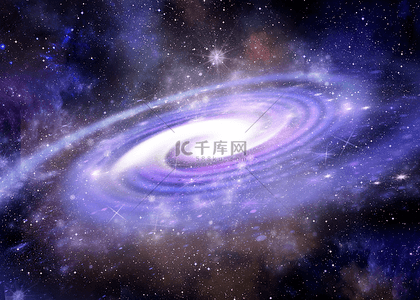 旋转发光紫色星系抽象星空旋转星云背景