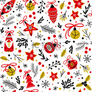 winter字背景图片_Festive Christmas seamless pattern