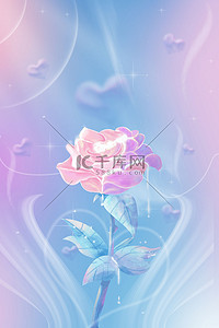 情人节紫色背景背景图片_七夕玫瑰花渐变情人节海报背景