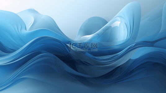 蓝色抽象液体背景流动曲线