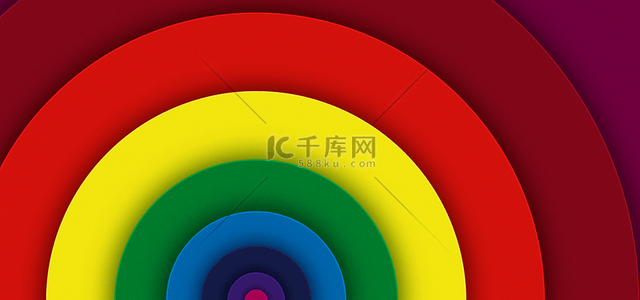 立体环形背景图片_半环形抽象彩虹背景