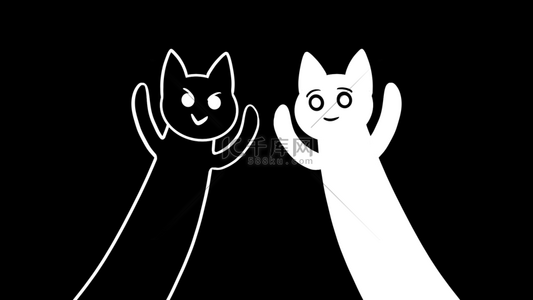 猫咪背景长条猫黑白色壁纸