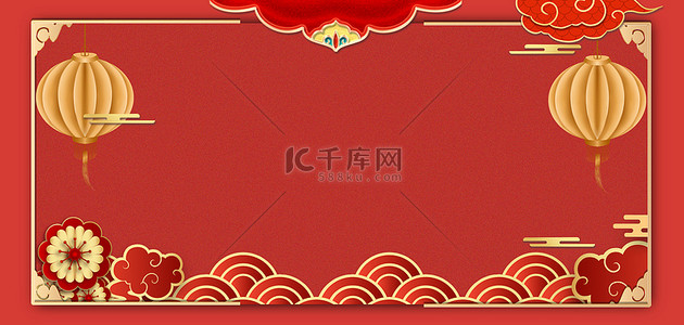 新年春节剪纸风海报背景