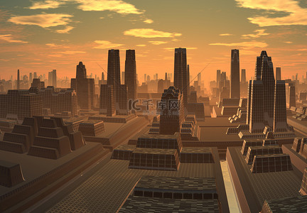 异形手牌背景图片_3D渲染未来异形城市- 3D图解