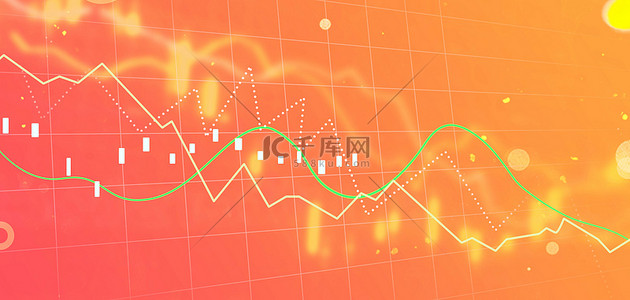 橙色股票行情背景素材