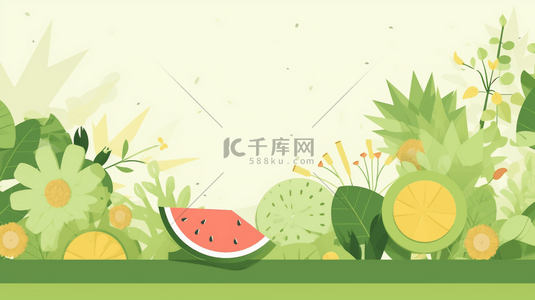 绿色创意简约夏季小清新背景