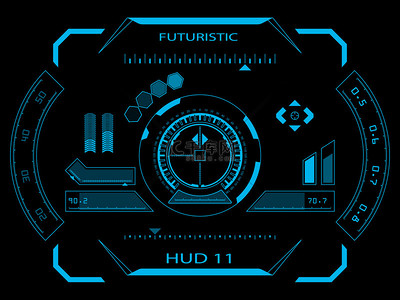 背景图科技蓝色背景图片_未来用户界面平视显示器