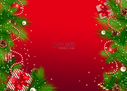 庆典请柬背景图片_圣诞节圣诞礼物红色背景
