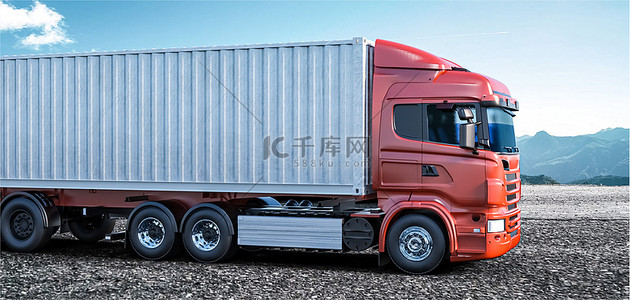 立体模型背景图片_交通运输 货运汽车C4D立体模型