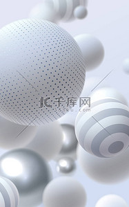 3D流球。矢量抽象的说明银白色的下降气泡或球。现代流行的概念。动态创意海报。未来主义封面设计。垂直横幅模板