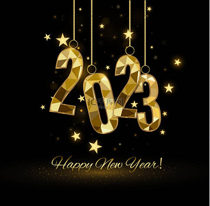 star原则背景图片_2023 Happy New Year background design. Postcard, banner, poster. Vector Illustration.Wishing you Happy New Year 2021 lines, handwritten lettering, typography, design, sparkling, gold, star.