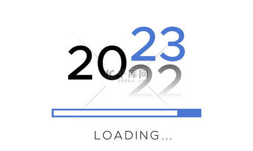 Happy new year banner with 2023 loading. Holiday vector illustration of numbers 2023 background. vector illustration