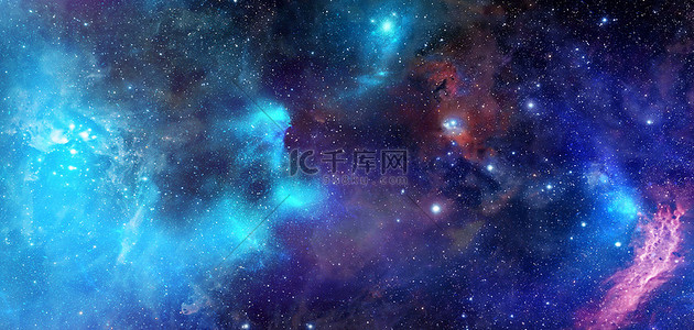 星空星座星云太空蓝色大气商务科技海报背景