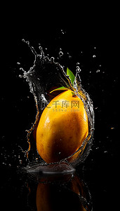 芒果在水中的产品摄影