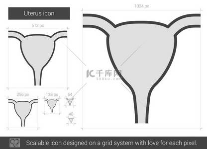 线性图标背景图片_子宫线图标.