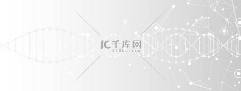 矢量分子背景图片_带有DNA分子的科学模板、壁纸或横幅。矢量说明