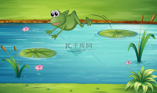 青蛙背景图片_跳跃的青蛙