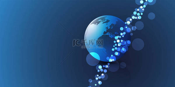 暗抽象地球地球设计, 背景, 布局与蓝色闪闪发光的模式 