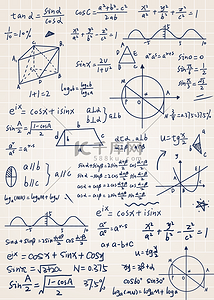 数学的背景背景图片_纸上的数字符号教育数学公式背景