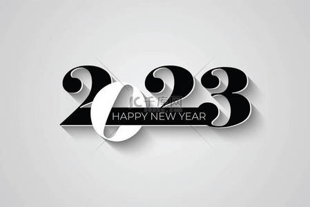 new设计背景图片_新年快乐2023年文字设计。为小册子设计模板，卡片，横幅。矢量图解。因白人背景而被隔离.