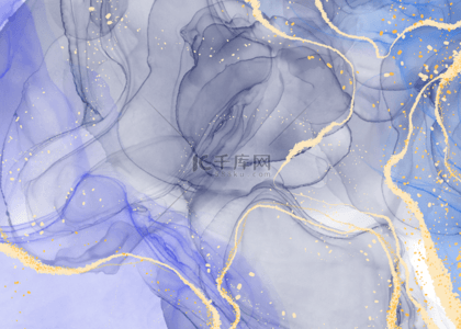 流体金箔背景图片_抽象自然流体墨水酒精背景