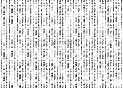 单色二进制代码背景数据技术解密加密编码黑客概念计算机背景矢量插图