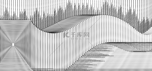黑白几何图形背景图片_错觉线条黑白几何图形抽象背景