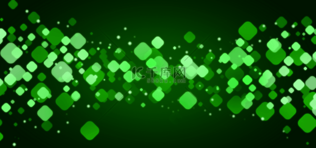 方块层次叠加绿色光效背景
