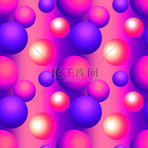 全息矢量无缝背景。渐变球面形状。Colorflul 可重复图案, 具有鲜明的霓虹灯色彩和流体效果.