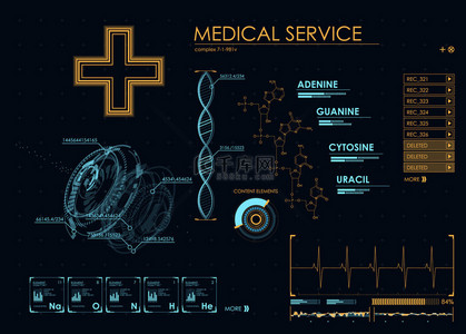 医疗图解背景图片_Hud Ui 用于医疗应用程序