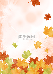 秋季动物背景图片_树叶秋季水彩叶子背景