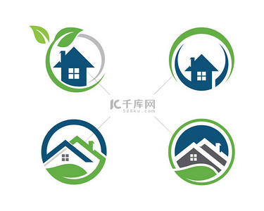 形状图标背景图片_房地产和住宅建筑标识图标模板