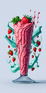 可口草莓背景图片_各种风味食物数字艺术