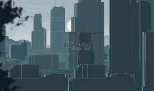 2d 插图。摩天大楼城市大都市。数字艺术。手工数码绘画.