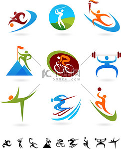 icon线上背景图片_体育图标集合-1