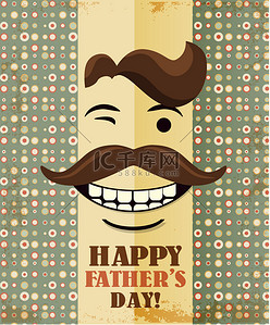 Father's day card in vintage hipster style. Retro poster.