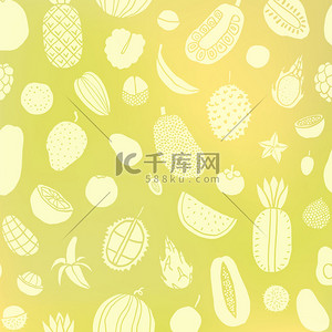 香蕉西瓜菠萝背景图片_热带水果背景.