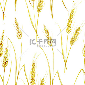 无缝纹理图案背景图片_小麦模式