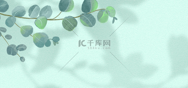 白色植物叶子图案背景图片_花卉阴影绿色叶片装饰背景