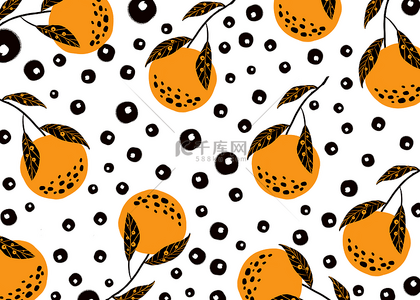 橙子设计背景图片_橙子水果卡通创意抽象背景