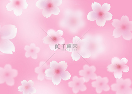 樱花图形背景图片_粉色花卉模糊背景
