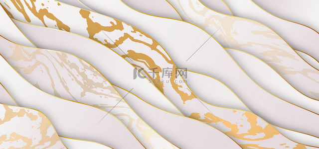 几何纹理剪纸风格创意抽象白金色背景