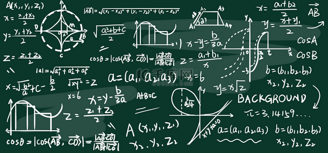学堂教育背景图片_黑板上的手绘教育数学公式背景