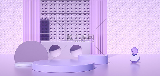 简约展台电商紫色背景