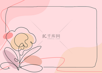 植物粉色花纹线条背景