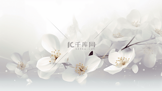 白色清新质感背景图片_白色简约质感花朵背景