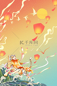 边框手绘新年背景图片_春节新年国潮边框中国风国潮手绘背景